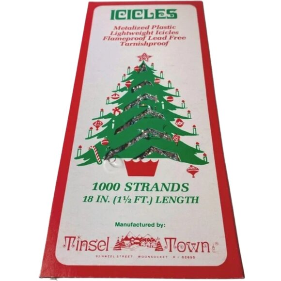 Retro Tinsel Town Vintage Christmas Tree Icicles 1000 18” Strands - Picture 1 of 7